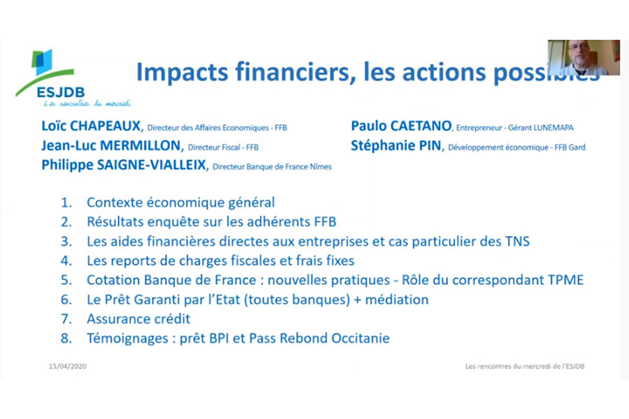 Rencontres du mercredi ESJDB – 15 avril Rencontres du mercredi ESJDB - 15 avril